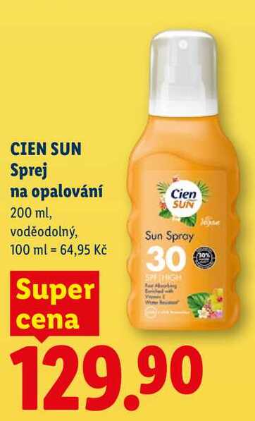 CIEN SUN Sprej na opalování, 200 ml Lidl