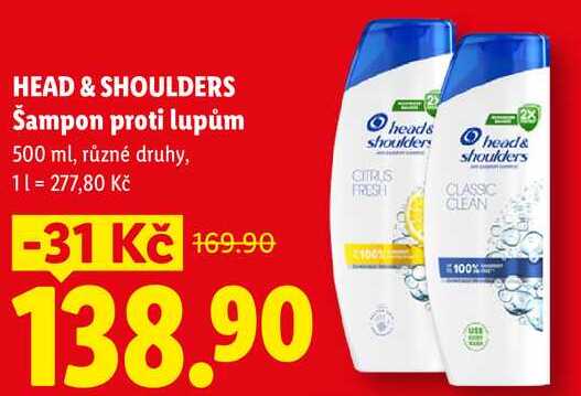 HEAD & SHOULDERS Šampon proti lupům, 500 ml Lidl