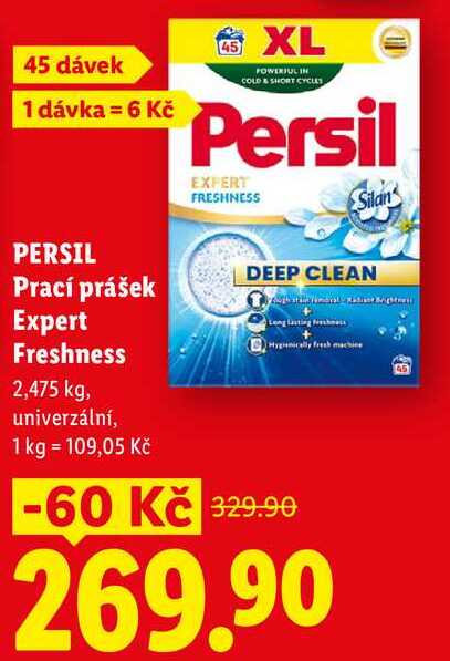 PERSIL Prací prášek Expert Freshness 2,475 kg/ 45 dávek Lidl