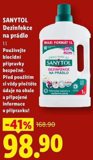 SANYTOL Dezinfekce na prádlo, 1 l