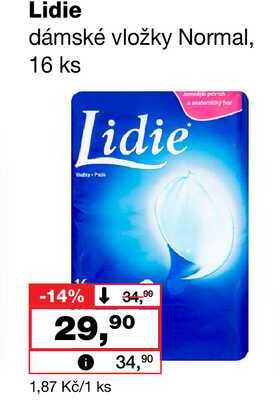 Lidie dámské vložky Normal, 16 ks Barvy a laky drogerie 