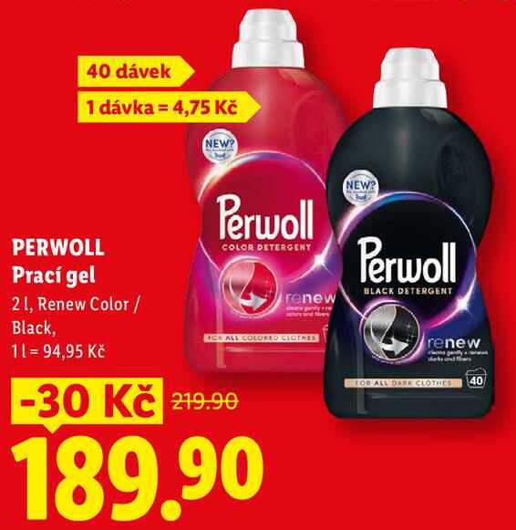 PERWOLL Prací gel, 2 l/40 PD Lidl