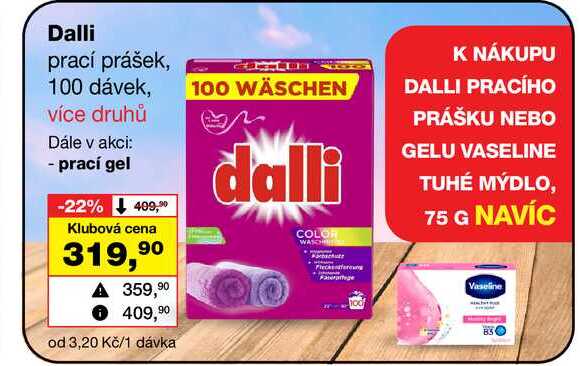 Dalli prací prášek, 100 dávek Barvy a laky drogerie 