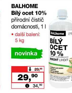 BALHOME Bílý ocet 10% přírodní čistič domácnosti, 1l Barvy a laky drogerie 