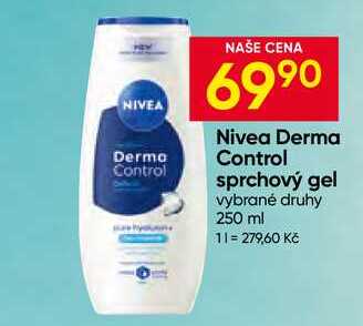 Nivea Derma Control sprchový gel vybrané druhy 250 ml Hruška