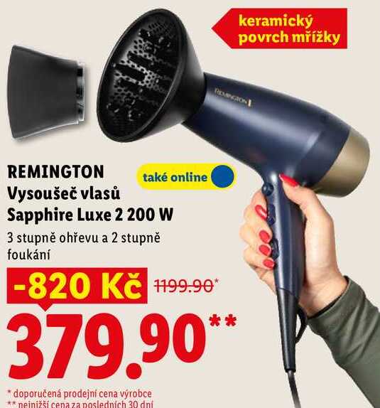 REMINGTON Vysoušeč vlasů Sapphire Luxe 2 200 W