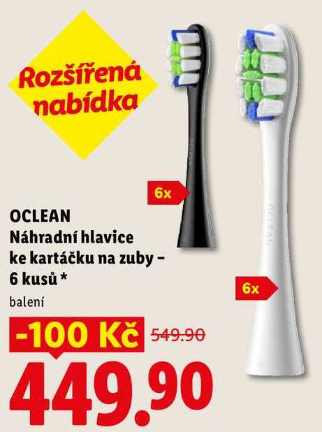 OCLEAN Náhradní hlavice ke kartáčku na zuby - 6 kusů Lidl