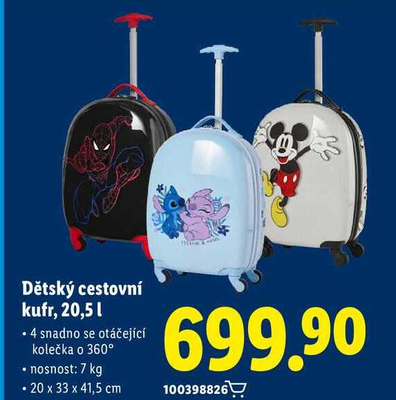 Dětský cestovní kufr, 20,5 l  