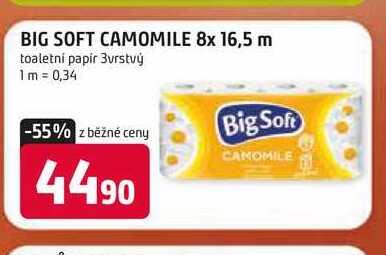 BIG SOFT CAMOMILE 8x 16,5 m toaletni papir 3vrstvý Trefa