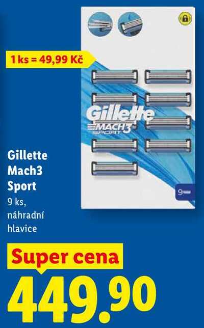 Gillette Mach3 Sport, 9 ks Lidl