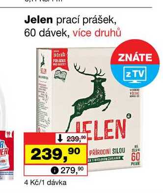 Jelen prací prášek, 60 dávek Barvy a laky drogerie 