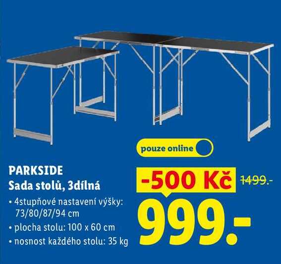 PARKSIDE Sada stolů, 3dílná