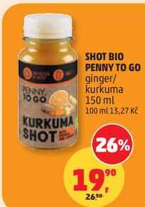 SHOT BIO PENNY TO GO ginger/ kurkuma, 150 ml