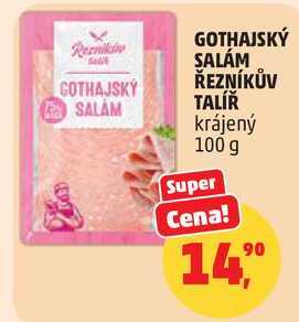 GOTHAJSKÝ SALÁM ŘEZNÍKŮV TALÍŘ krájený, 100 g 