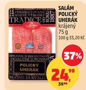 SALÁM POLICKÝ UHERÁK krájený, 75 g