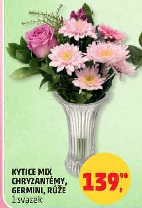 KYTICE MIX CHRYZANTÉMY, GERMINI, RŮŽE, 1 svazek  