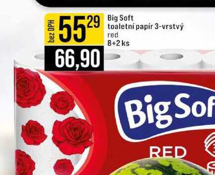 Big Soft toaletní papír 3-vrstvý red 8+2 ks