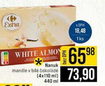 Nanuk mandle v bílé čokoládě 4x110 ml 440 ml