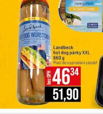Landbeck hot dog párky XXL 660 g