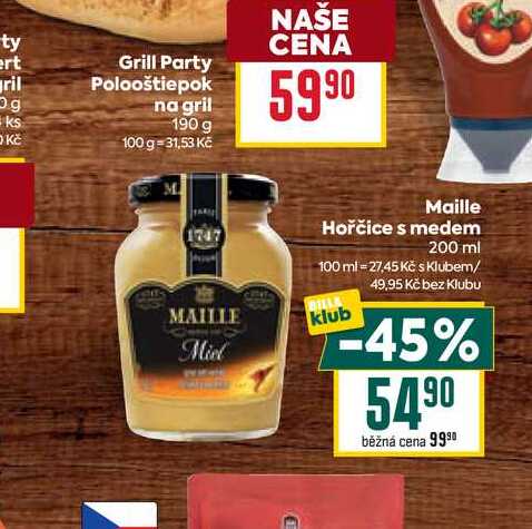 Maille Hořčice s medem 200 ml