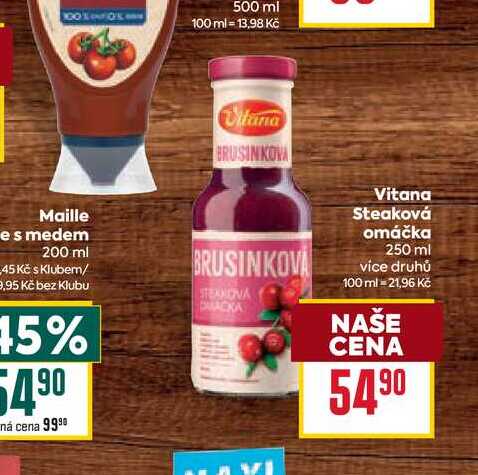 Vitana Steaková omáčka 250 ml