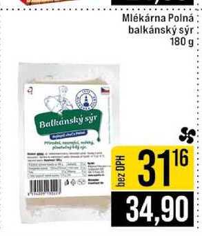 Mlékárna Polná balkánský sýr 180 g 