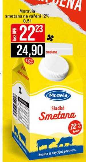 Moravia smetana na vaření 12% 0,5l