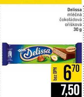 Delissa mléčná čokoládová oříšková 30 g 