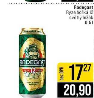 Radegast Ryze hořká 12 světlý ležák 0,5l