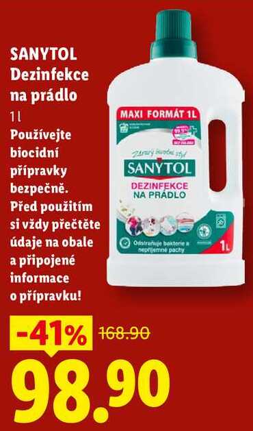 SANYTOL Dezinfekce na prádlo, 1 l