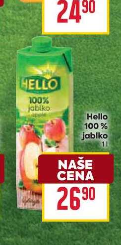Hello 100% jablko 1l