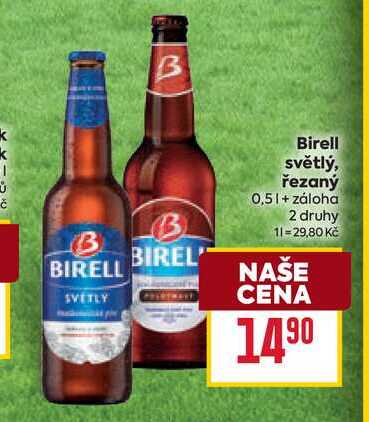 Birell světlý, řezaný 0,5l