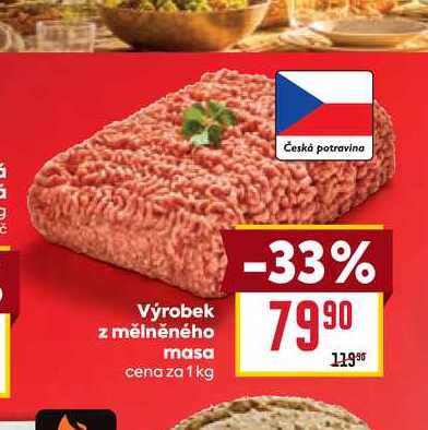 Výrobek z mělněného masa cena za 1 kg 