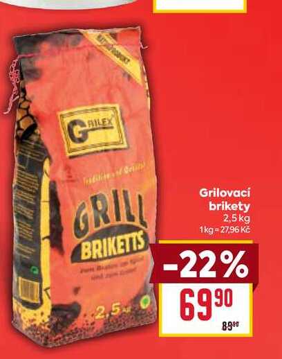 Grilovací brikety 2,5 kg BILLA