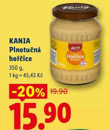 KANIA Plnotučná hořčice, 350 g