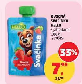 OVOCNÁ SVAČINKA HELLO s jahodami, 100 g Penny Market