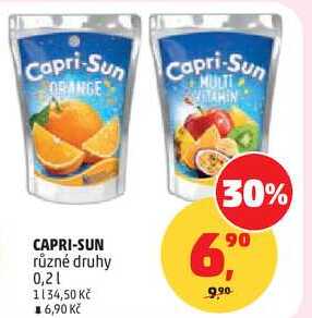 Capri-Sun různé druhy, 0,2 l
