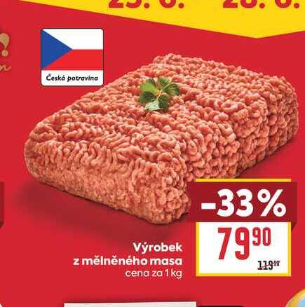 Výrobek z mělněného masa cena za 1 kg