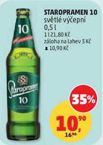 STAROPRAMEN 10 světlé výčepní, 0,5 l v akci