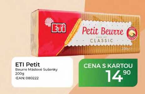 ETI Petit Beurre Máslové Sušenky 200g 