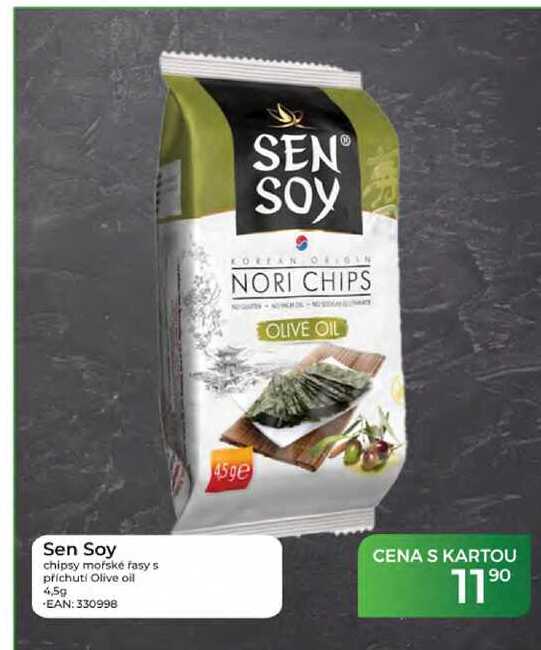 Sen Soy chipsy mořské řasy s příchutí Olive oil 4,5g  