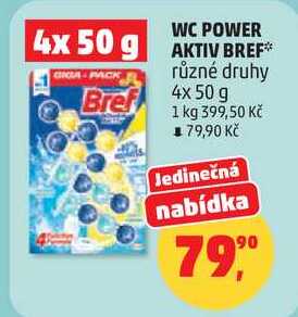 WC POWER AKTIV BREF různé druhy, 4x 50 g Penny Market