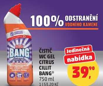 ČISTIČ WC GEL CITRUS CILLIT BANG, 750 ml Penny Market