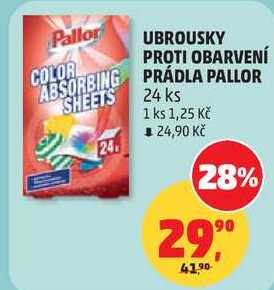 UBROUSKY PROTI OBARVENÍ PRÁDLA PALLOR, 24 ks Penny Market