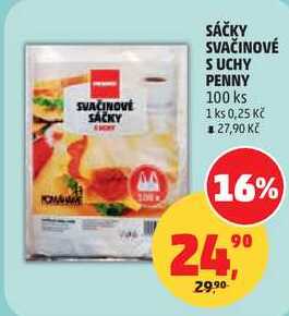SÁČKY SVAČINOVÉ S UCHY PENNY, 100 ks Penny Market