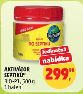 AKTIVÁTOR SEPTIKŮ BIO-P1, 500 g, 1 balení Penny Market