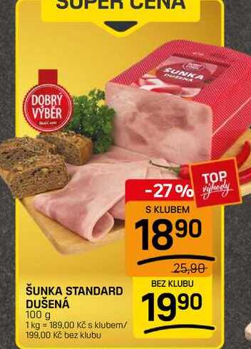 ŠUNKA STANDARD DUŠENÁ 100 g 