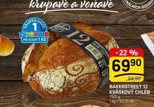 BAKERSTREET 12 KVÁSKOVÝ CHLÉB 750 g