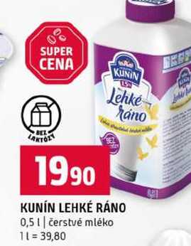 KUNÍN LEHKÉ RÁNO 0,5l čerstvé mléko