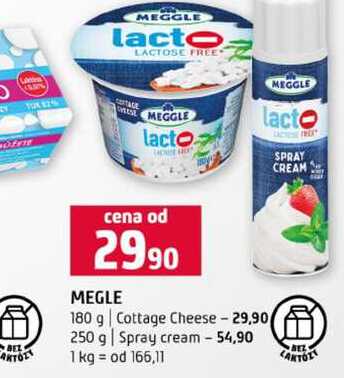 MEGLE 180 g Cottage Cheese 250 g Spray cream